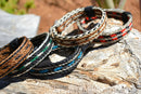 Close Up View Varoius Colors Awesome 5/8" wide, 5 Strand Braided Horsehair Bracelet with sliding knot. 