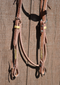 Jose Ortiz Heavy Oil Harness Shape Browband Headstall Natural Laced Rawhide