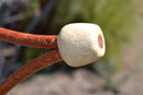 1/2" Brown Roo Hide  & Natural Rawhide Bosal with Pear Shaped Knot - 18 P x 36 P