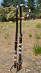 Circle Y of Yoakum - Unique Infinity Wrap One Ear Headstall with brown, red, yellow and white. Dark oil leather and replaceable buckles.  Ties at bit ends.