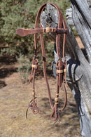 Jose Ortiz Heavy Oil HL Shape Browband Headstall Natural Rawhide Knots