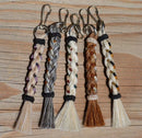 3.75" 100% Horsehair French Braid Zipper Pull w/Beads - Jacket/Backpack/Purse