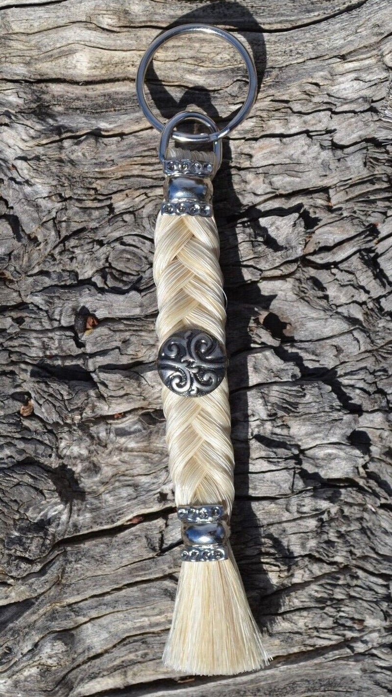 Beautiful 100% Horse Hair Key Ring Chain with Concho *** Great Gift ***