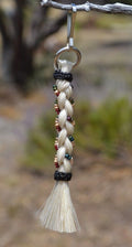 3.75" 100% Horsehair French Braid Zipper Pull w/Beads - Jacket/Backpack/Purse