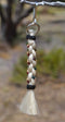 3.75" 100% Horsehair French Braid Zipper Pull w/Beads - Jacket/Backpack/Purse