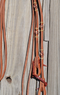 Jose Ortiz 5/8" Hermann Oak Harness Leather Split Reins Natural/Latigo Rawhide