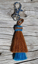 4.5" 100% Horsehair Mule Tail Cut Zipper Pull w/Clip - Jacket/Backpack/Purse