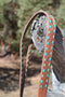 Jose Ortiz 1" Harness Split Ear Headstall Teal Buckstitch  - Square Buckle