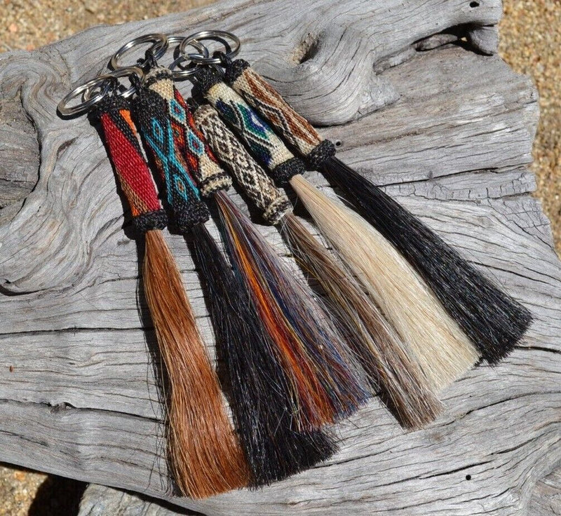 Beautiful Hand Hitched Horse Hair Key Ring Chain with Tassel *** Great Gift ***