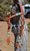 Jose Ortiz Light Russet Futurity Brow Headstall Natural/Turquoise Rawhide
