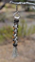 3.75" 100% Horsehair French Braid Zipper Pull w/Beads - Jacket/Backpack/Purse