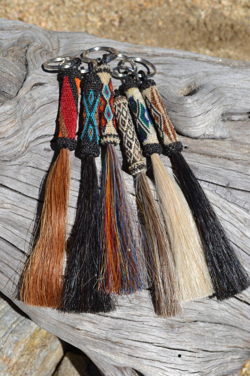 Beautiful Hand Hitched Horse Hair Key Ring Chain with Tassel *** Great Gift ***