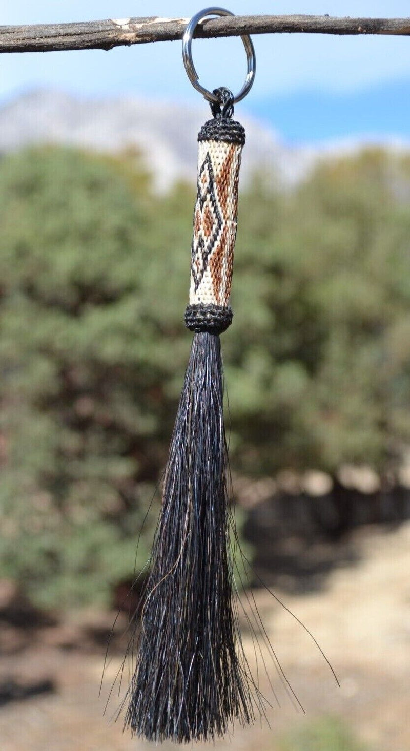 Beautiful Hand Hitched Horse Hair Key Ring Chain with Tassel *** Great Gift ***