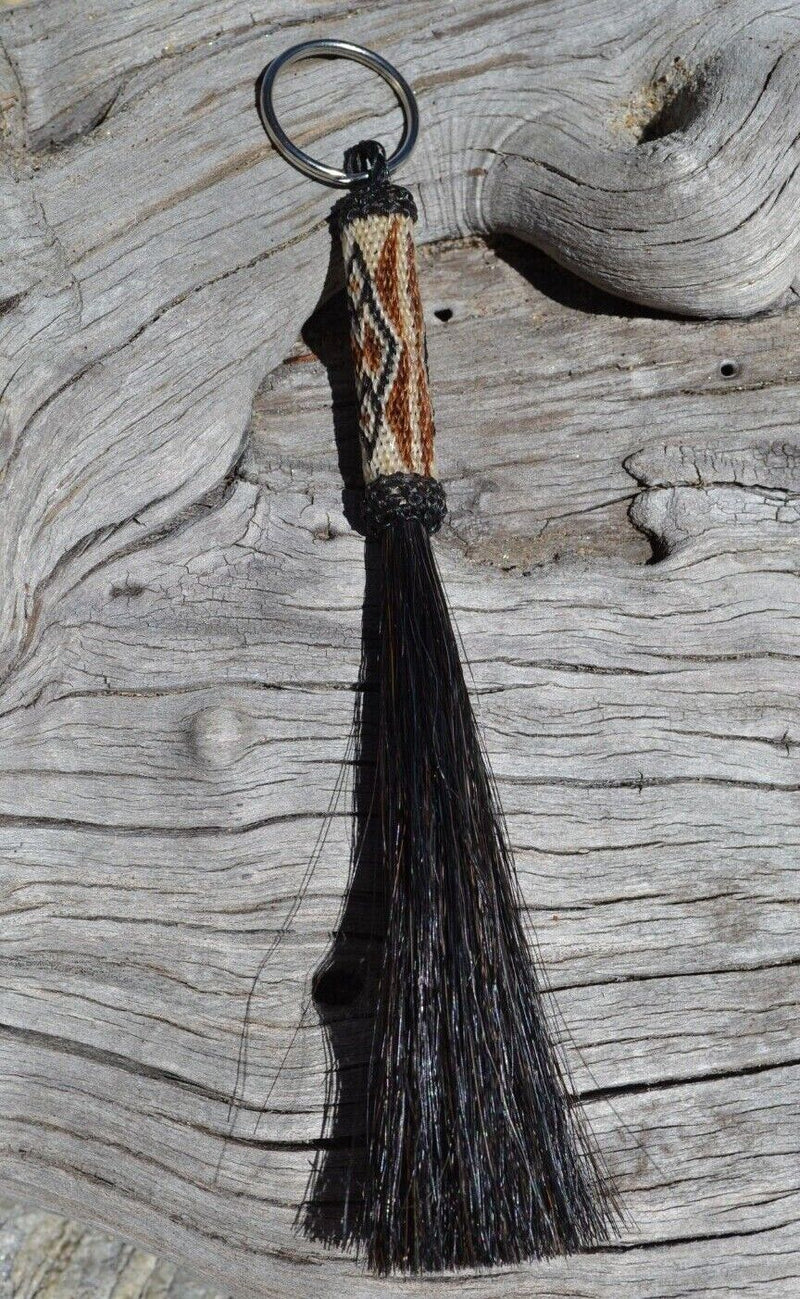 Beautiful Hand Hitched Horse Hair Key Ring Chain with Tassel *** Great Gift ***