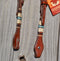 Jose Ortiz Medium Oil Double Ear Headstall Natural & Turquoise Rawhide Braiding