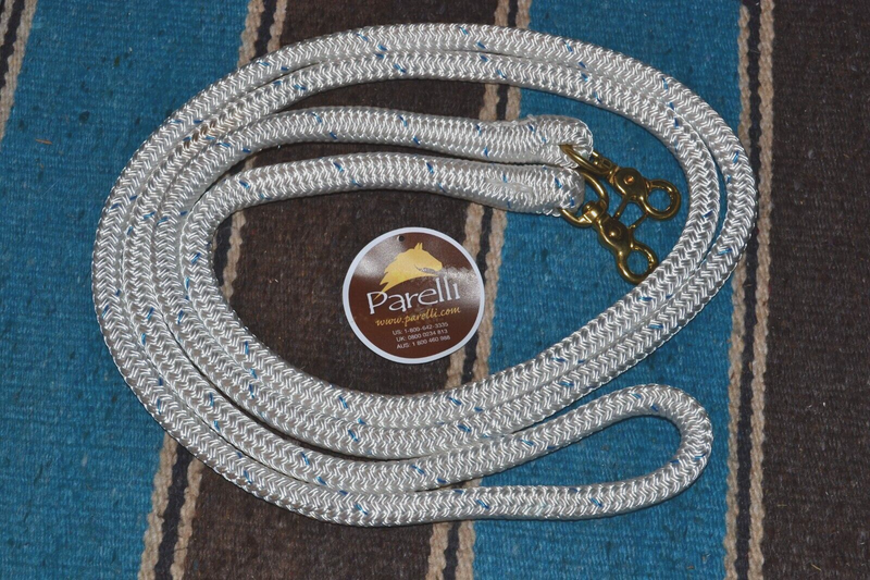 Brand New Parelli Finesse Loop Reins with Brass Snaps - White - 9 foot