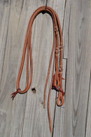 Jose Ortiz 5/8" Hermann Oak Harness Leather Split Reins Natural/Latigo Rawhide