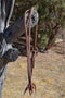 Jose Ortiz 3/4" Harness Split Ear Headstall Turquoise Buckstitch  - Round Buckle