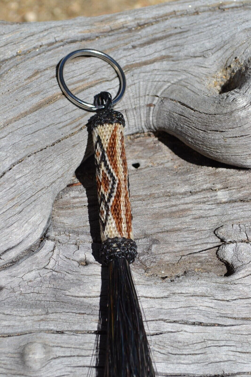 Beautiful Hand Hitched Horse Hair Key Ring Chain with Tassel *** Great Gift ***