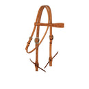 E-2800-AA Elite 1-1/2" contour browband headstall golden leather floral tooled