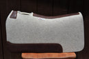 5 star saddle pad in natural felt and brown leather wear leathers.  
