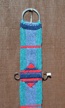 100% Mohair Vaquero Style Straight Cinch - Teal/Periwinkle Blue/Red/Navy - 28"