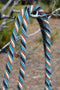 Jose Ortiz 5/8" Mohair Roping/Loop Reins - Turquoise, Rust, Grey, Black & White