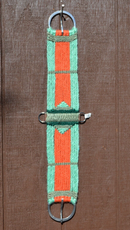 100% Mohair Vaquero Style Straight Cinch - Mint/Orange/Sage/Green - 30"