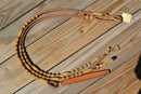 12 plait Braided Tan Leather Romel Reins Natural Braided Rawhide Oklahoma - 50"