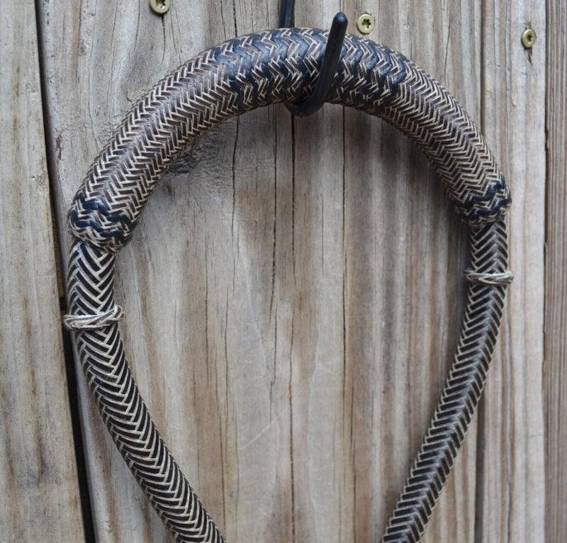 Jose Ortiz 5/8" Dark Brown Rawhide Bosal Black Details Nose & Round Knot - 18 P