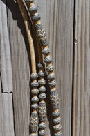 Jose Ortiz 12 plait Braided Natural Rawhide Romel Reins w/Black - Oklahoma - 52"