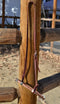 Jose Ortiz has made these beautiful rolled harness leather adjustable western training cavesons with latigo hangers.   Made from beautifully conditioned Hermann Oak harness leather with 3 natural and black and natural rawhide knots over the nose and natural rawhide hanger knots. 