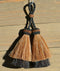 Close Up View 3" Double mule tail cut natural and brightly colored tassels. Handmade from horsehair dyed in bright colors as well as natural.     Brown/Black