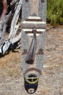 100% Mohair Vaquero Style Mane Hair Girth/Cinch w/Shu-Fly - Grey/Chestnut- 32"