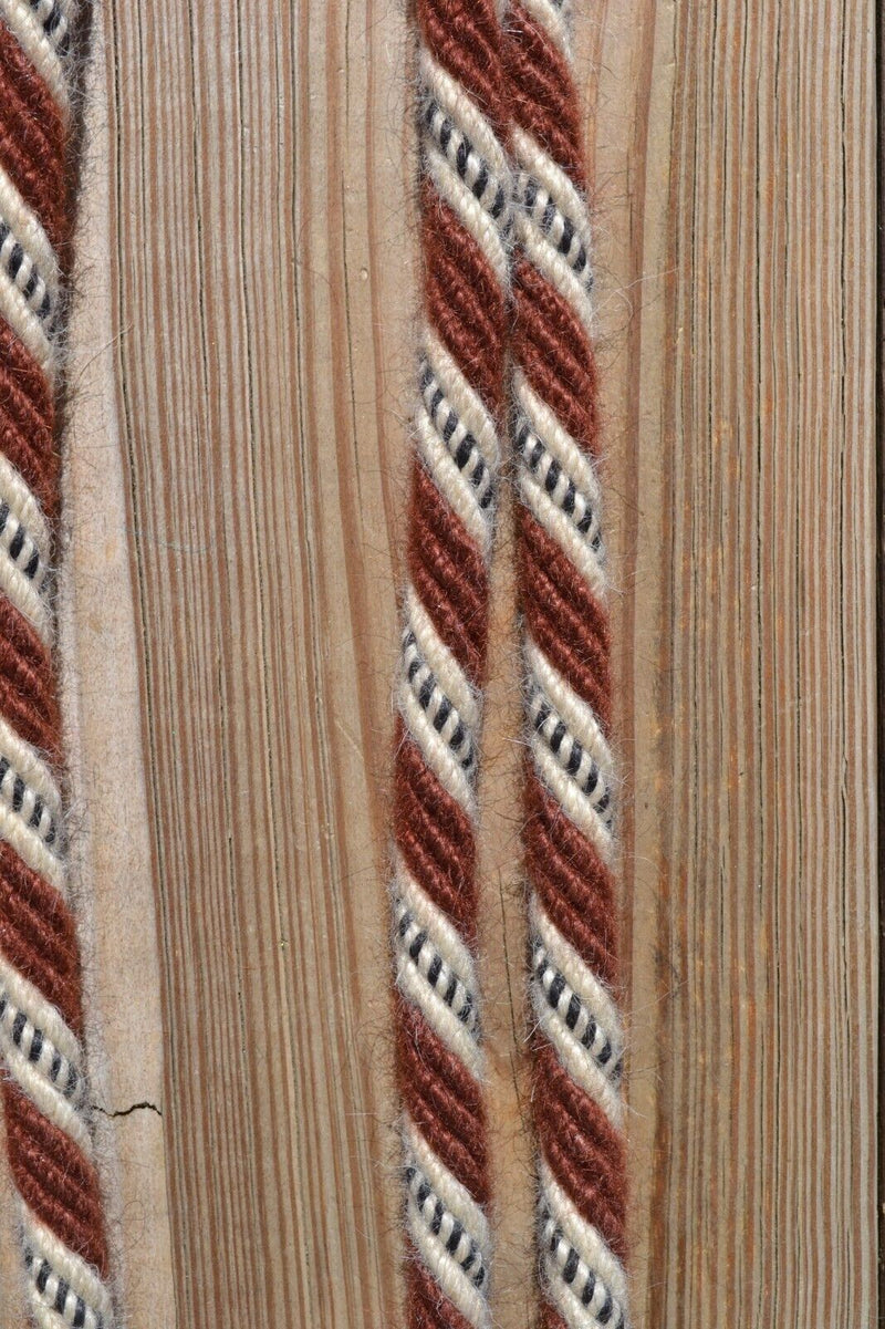 Jose Ortiz 5/8" Mohair Roping/Loop Reins - Rusty Brown, White, Black & White