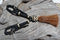 Jose Ortiz Black Harness Natural/Black Rawhide Chestnut Tassel Buckle Curb Strap