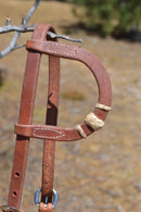 Jose Ortiz Harness Leather One Single Ear Headstall with Natural Rawhide