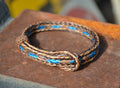 Awesome 1/2" wide, 3 Strand Braided Horsehair Bracelet with sliding knot.  The unique sliding knot XL design expands up to 10".  Unisex.  Very durable and makes a great gift for any horse lover. Sorrel/Turquoise/Sorrel