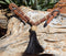 Jose Ortiz Harness Leather Natural Rawhide Black Tassel Buckle Curb Strap