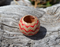 5/8" Hand Braided Rawhide Wild Rag Cowboy Scarf Slide - Natural Rawhide & Red