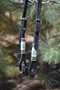 Jose Ortiz Black Single One Ear Headstall Natural & Turquoise Rawhide Braiding