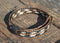 Close Up View Awesome 5/8" wide, 5 Strand Braided Horsehair Bracelet with sliding knot. Sorrel/Black/White/Sorrel