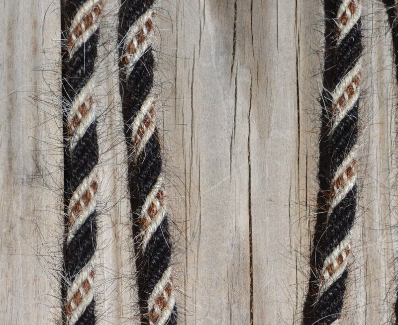 Jose Ortiz 1/2" Mane Hair Roping/Loop Reins -Black, White, Chestnut & White
