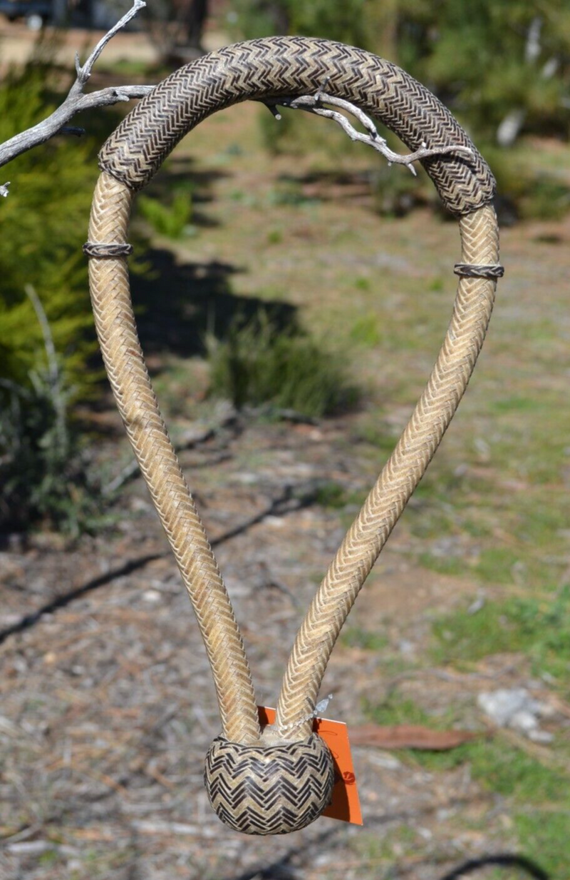 Jose Ortiz 5/8" Natural Rawhide Bosal Brown/Natural Nose & Round Knot - 18 P