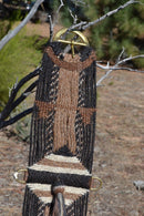 100% Mohair Vaquero Style Mane Hair Girth/Cinch w/Shu-Fly - Black/Sorrel- 32"