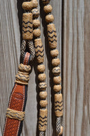 Jose Ortiz 12 plait Braided Dark Brown Rawhide Romel Reins Oklahoma - 42"