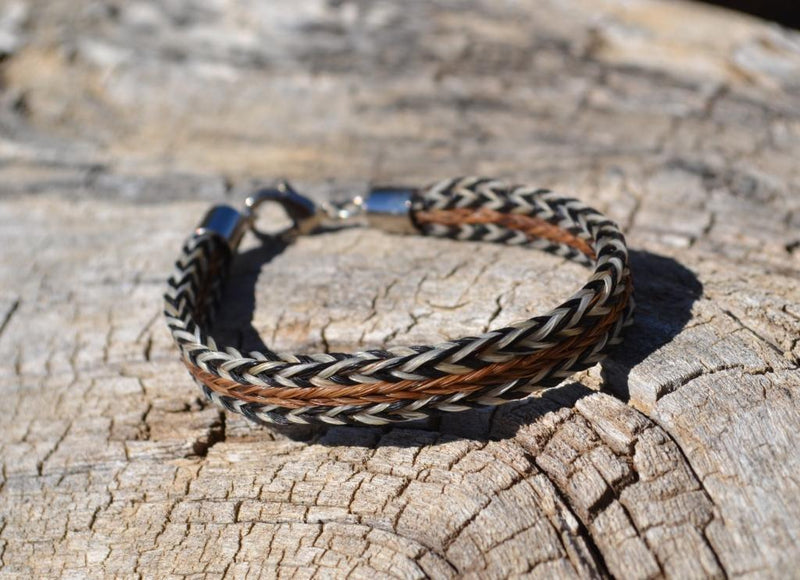 100% Braided Strand Horsehair Bracelet Clasp Various Colors