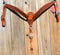 Reinsman Heavy Duty 2 3/4" Double Ply Leather Breast Collar with Hand Carved with mini basket weave tooling.  Reinsman's "Old West"  color leather.  Stainless steel hardware and tugs and cinch drop.   1" x 12" adjustable tugs. 