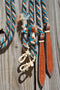 Jose Ortiz 1/2" Mohair Split Reins - 6 Strand - Turquoise/Tan/Black/Natural/Rust