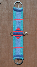 100% Mohair Vaquero Style Straight Cinch - Teal/Periwinkle Blue/Red/Navy - 28"